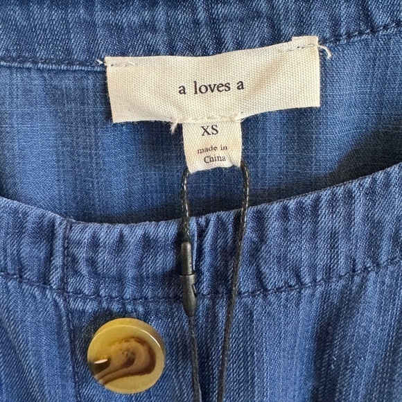 NWT A Loves A 100% Lyocell Chambray Dress, Size XS - Picture 4 of 7